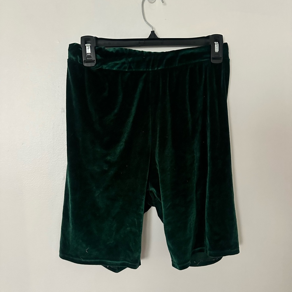 Velvet Green Shorts